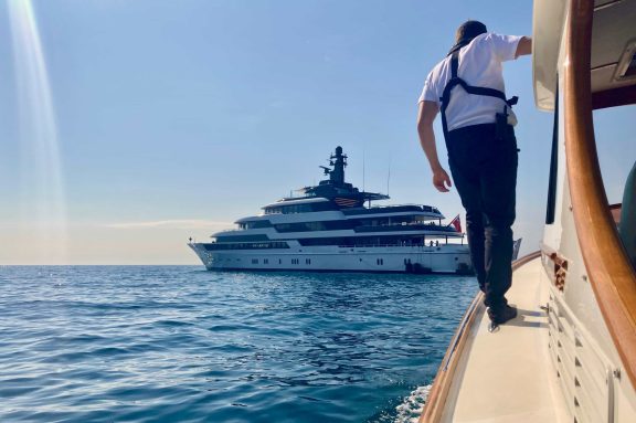 Tender ride to Superyacht STARFIRE in Sanremo