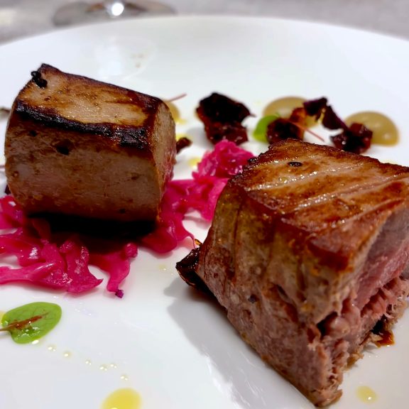 Red meat served onboard motor yacht Olga, Aeonian Islands, Sicily