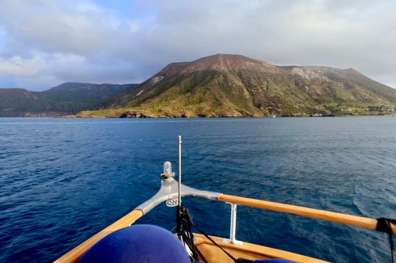 Our first day of cruising onboard motor yacht Olga we go to Vulcano Island, the most southern of the Aeolian Islands, Sicily
