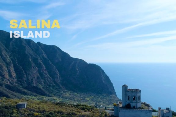 View of the coast of Salina Island in the Aeolian Islands, Sicily