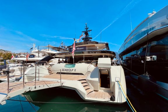 Luxury power catamaran SEAWOLF X at the MYBA Yacht Charter Show