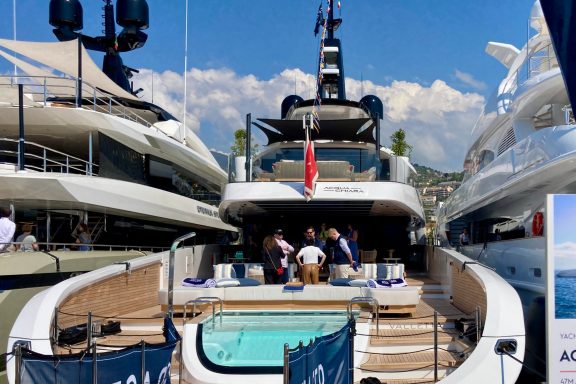 Superyacht ACQUA CHIARA at the MYBA Yacht Charter Show