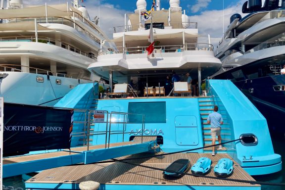 Superyacht AXIOMA at MYBA Yacht Show in Sanremo