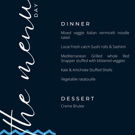 Food onboard A PLACE IN THE SUN # 9